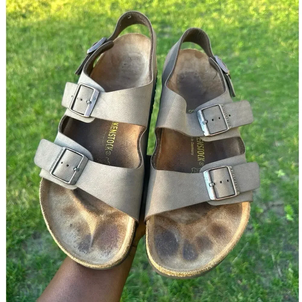 Birkenstock Milano Men’s Leather‎ Sandals Size 45 US M12  Mocha